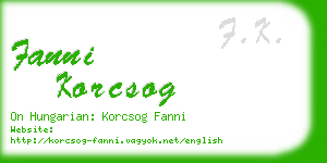 fanni korcsog business card